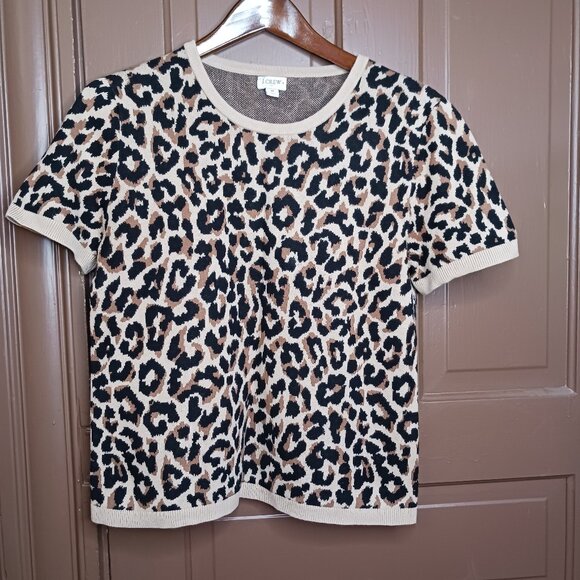 J. Crew Cheetah Animal Print Women's Top size M - Picture 1 of 9
